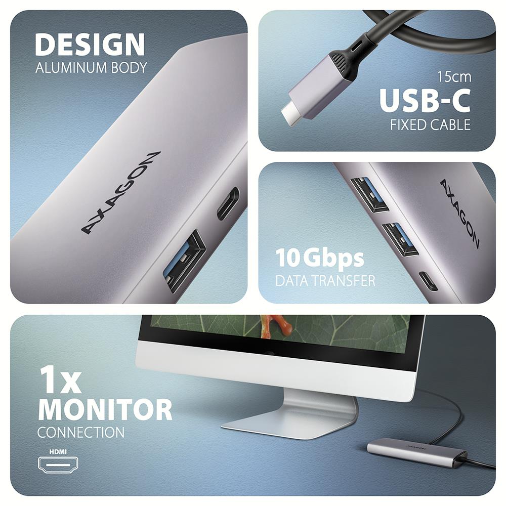 I/O HUB USB-C 6IN1 10GBPS/0.15M HMC-6G2L AXAGON - Image 3