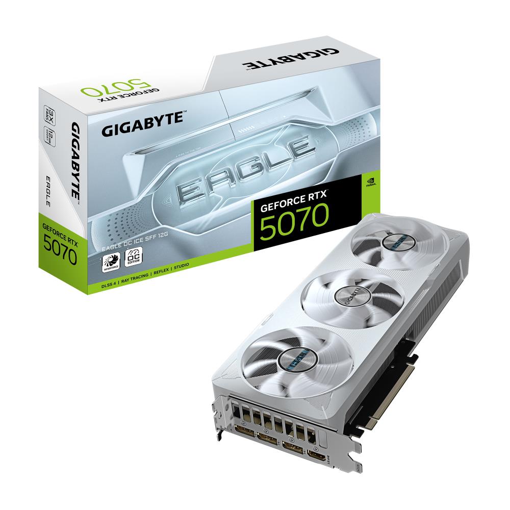Graphics Card GIGABYTE NVIDIA GeForce RTX 5070 12 GB GDDR7 192 bit PCIE 5.0 16x GPU 2587 MHz Triple slot Fansink 1xHDMI 3xDisplayPort GV-N5070EAGLEOCICE-12GD