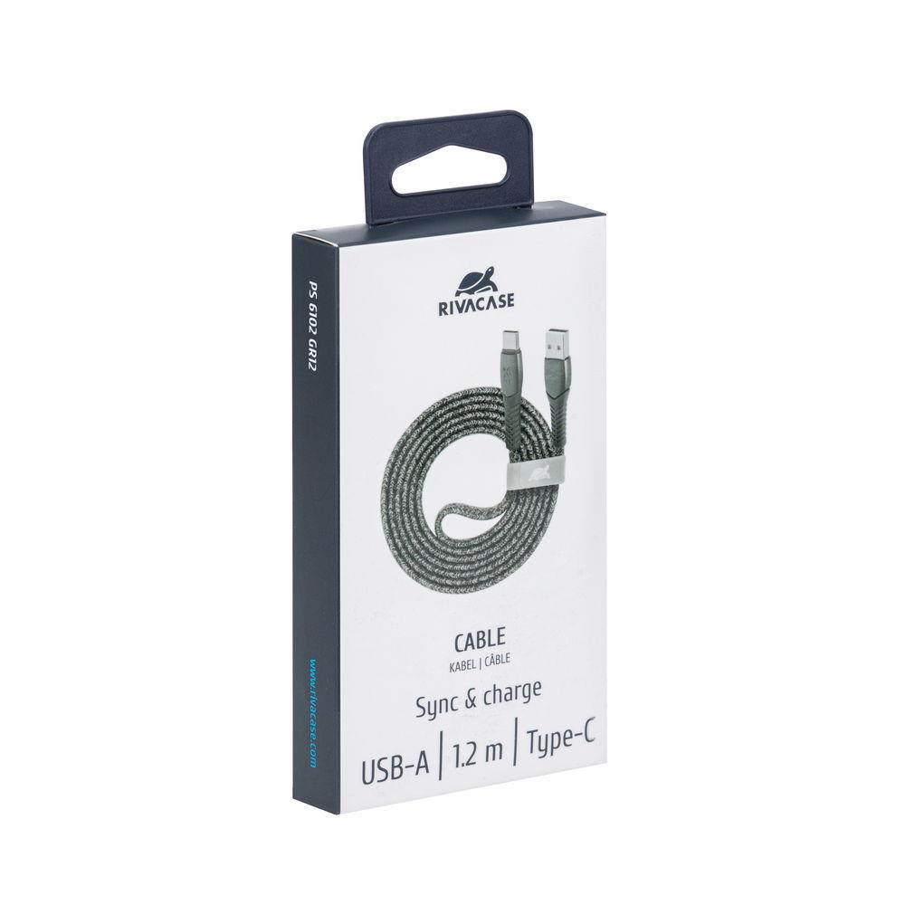 CABLE USB-C TO USB2.0 1.2M/GREY PS6102 GR12 RIVACASE - Image 5