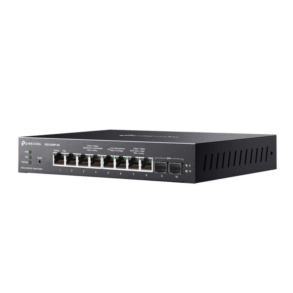 Switch TP-LINK Type L2 Desktop/pedestal 8x2.5GbE 2xSFP+ PoE+ ports 8 160 Watts SG2210XMP-M2 - Image 2