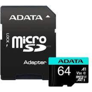 MEMORY MICRO SDXC 64GB W/ADAP./AUSDX64GUI3V30SA2-RA1 ADATA