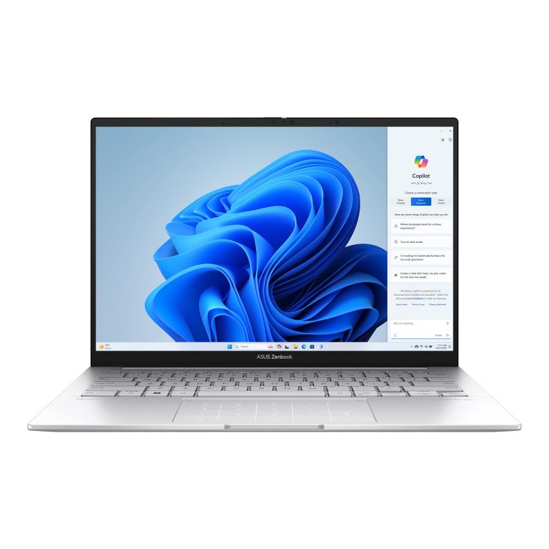 Notebook ASUS ZenBook Series 14 OLED UX3405CA-QL219W CPU Core Ultra u5-125H 3600 MHz 14" Touchscreen 1920x1200 RAM 16GB LPDDR5x SSD 512GB Intel Arc Graphics Integrated ENG NumberPad Windows 11 Home Silver 1.28 kg 90NB14W4-M00880 - Image 2