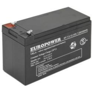 BATTERY 12V 7.2AH VRLA/EP7.2-12 T2 EUROPOWER EMU