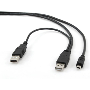 CABLE USB2 DUAL AM-MINI 0.9M/BLACK CCP-USB22-AM5P-3 GEMBIRD