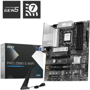 Mainboard MSI Intel Z890 LGA1851 ATX Memory DDR5 Memory slots 4 1xPCI-Express 3.0 1x 2xPCI-Express 4.0 4x	 1xPCI-Express 5.0 16x 3xM.2 1xHDMI 1xDisplayPort 4xUSB 2.0 2xUSB 3.0 1xUSB-C 1xUSB-C w/Thunderbolt 3xAudio port PROZ890-SWIFI