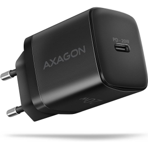 MOBILE CHARGER WALL USB-C 20W/1PORT BLACK ACU-PD20 AXAGON