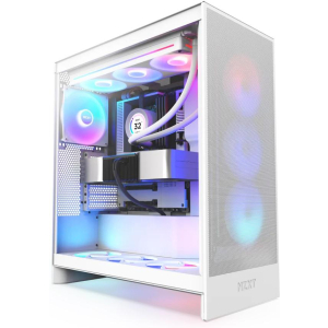 Case NZXT H7 Flow RGB MidiTower ATX EATX MicroATX MiniITX Colour White CM-H72FW-R1