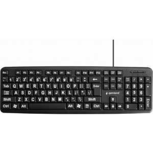 KEYBOARD STANDART USB ENG BIG/LETT. BLACK KB-US-103 GEMBIRD
