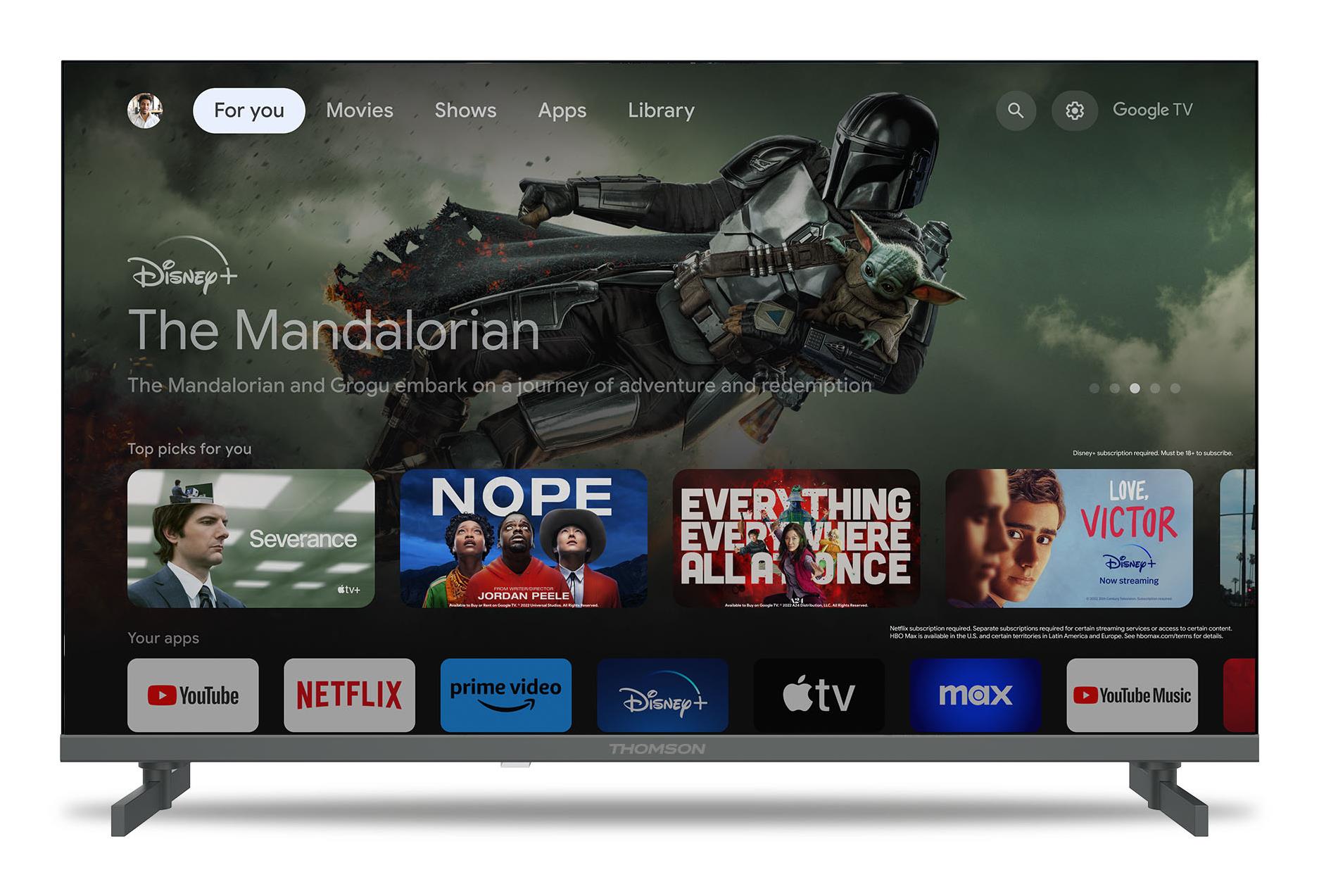 TV Set THOMSON 65" 4K/Smart QLED 3840x2160 Wireless LAN Bluetooth Google TV Dark Grey 65QG4S14 - Image 3