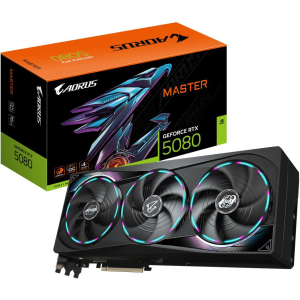 Graphics Card GIGABYTE NVIDIA GeForce RTX 5080 16 GB GDDR7 256 bit PCIE 5.0 16x GPU 2617 MHz Dual Slot Fansink 1xHDMI 3xDisplayPort GV-N5080AORUSM-16GD1.0
