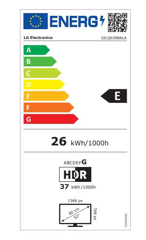 TV Set LG 32" HD 1366x768 Wireless LAN 802.11ac Bluetooth webOS Black 32LQ630B6LA - Image 4