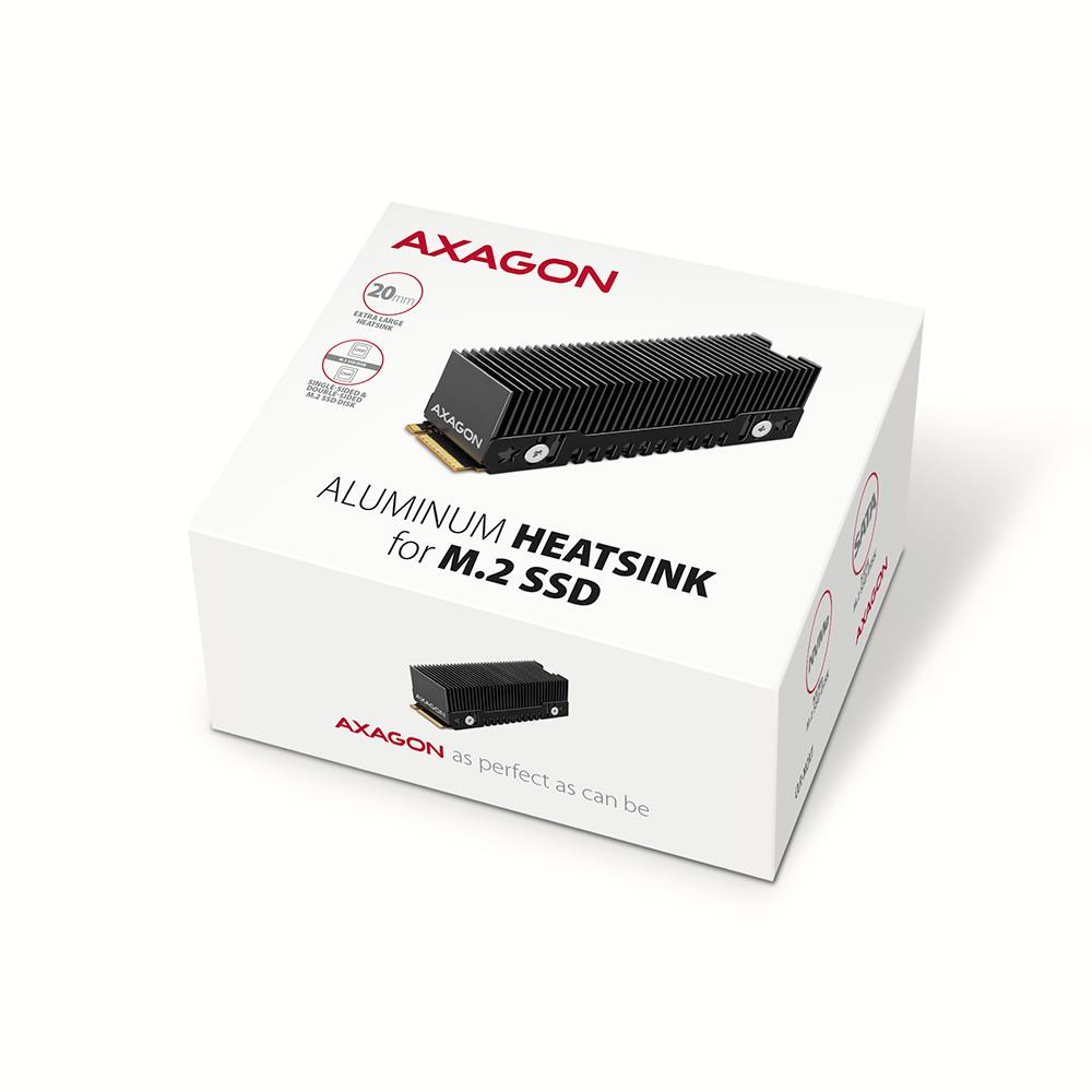 SSD ACC COOLER M.2 2280/24MM CLR-M2XT AXAGON - Image 2