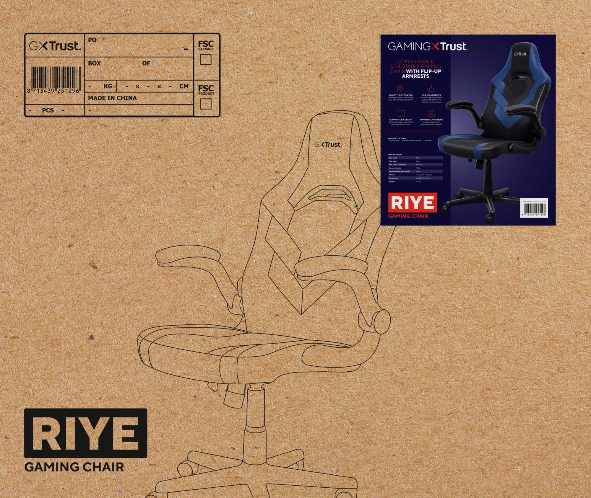 GAMING CHAIR GXT 703B RIYE/BLUE 25129 TRUST - Image 7