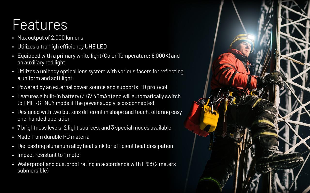 HEADLAMP H SERIES 2000 LUMENS/HU2000 NITECORE - Image 4
