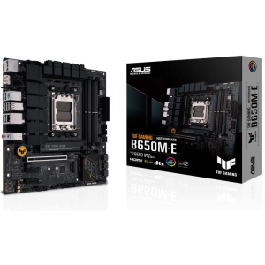 Mainboard ASUS AMD B650 SAM5 Micro-ATX Memory DDR5 Memory slots 4 2xPCI-Express 4.0 1x 1xPCI-Express 4.0 16x 2xM.2 1xHDMI 2xDisplayPort 4xUSB 2.0 2xUSB 3.2 2xUSB-C 1xRJ45 3xAudio port TUFGAMINGB650M-E