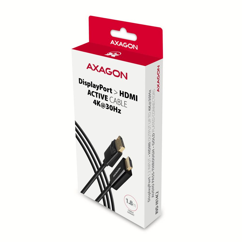 CABLE DP TO HDMI 1.8M/RVD-HI14C2 AXAGON - Image 2