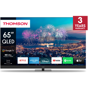 TV Set THOMSON 65" 4K/Smart QLED 3840x2160 Google TV Black 65QG6C14