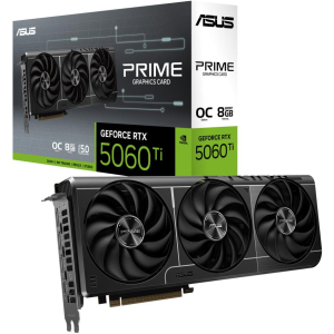 Graphics Card ASUS NVIDIA GeForce RTX 5060 Ti 8 GB GDDR7 128 bit PCIE 5.0 16x Triple slot Fansink 1xHDMI 3xDisplayPort PRIME-RTX5060TI-O8G