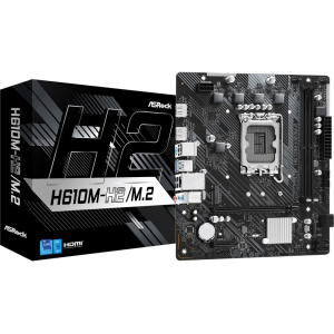 Mainboard ASROCK Intel H610 LGA1700 Micro-ATX Memory DDR4 Memory slots 2 1xPCI-Express 3.0 1x 1xPCI-Express 4.0 16x 1xM.2 2xHDMI 4xUSB 2.0 2xUSB 3.2 1xPS/2 1xRJ45 3xAudio port H610M-H2/M.2