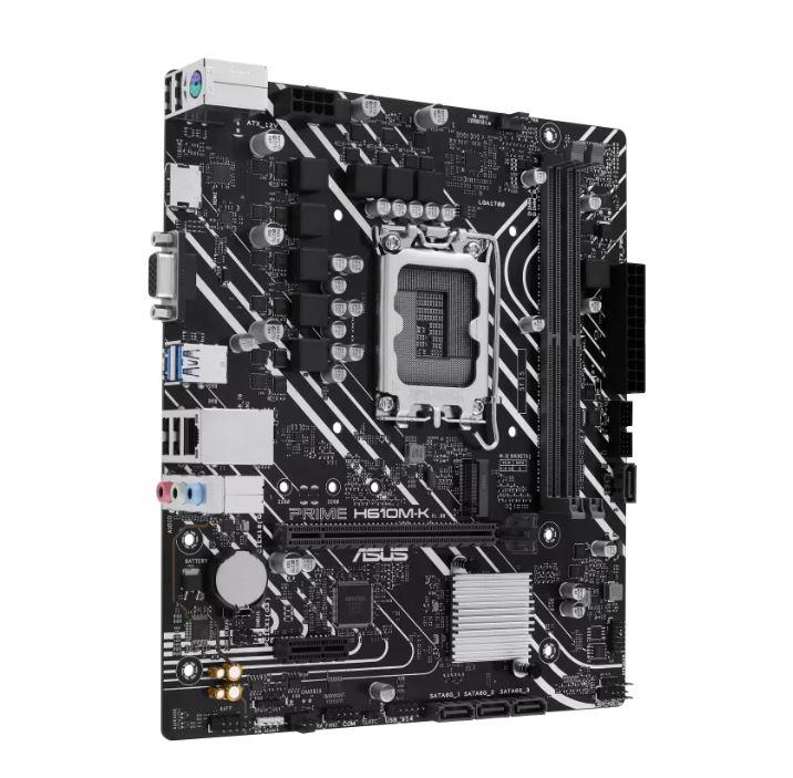 Mainboard ASUS Intel H610 LGA1700 Micro-ATX Memory DDR5 Memory slots 2 1xPCI-Express 3.0 1x 1xPCI-Express 4.0 16x 1xM.2 1x15pin D-sub 1xHDMI 4xUSB 2.0 2xUSB 3.2 1xPS/2 1xRJ45 3xAudio port PRIMEH610M-K - Image 3