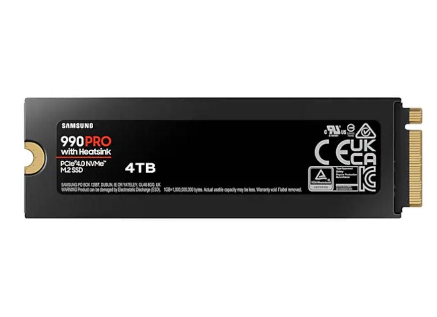 SSD SAMSUNG 990 PRO with Heatsink 4TB M.2 PCIe Gen4 NVMe TLC Write speed 6900 MBytes/sec Read speed 7450 MBytes/sec 2.3mm TBW 1200 TB MTBF 1500000 hours MZ-V9P4T0GW - Image 3