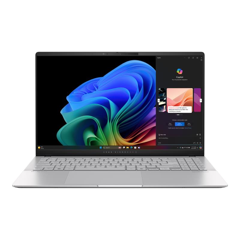 Notebook ASUS VivoBook Series S 15 OLED S5507QA-MA001W CPU Snapdragon X1E78100 3400 MHz 15.6" 2880x1620 RAM 32GB LPDDR5x SSD 1TB Qualcomm Adreno Integrated ENG Card Reader micro SD Windows 11 Home Silver 1.5 kg 90NB14Q2-M006N0 - Image 2