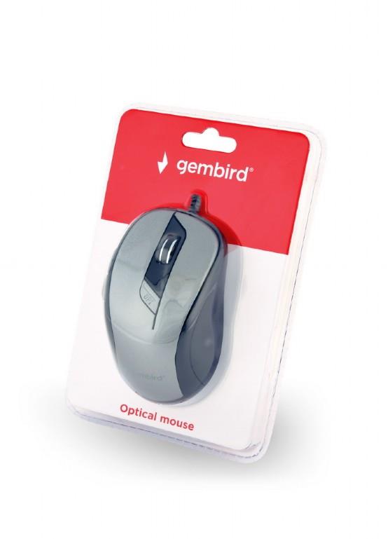 MOUSE USB OPTICAL BLACK/GREY/MUS-6B-01-BG GEMBIRD - Image 3