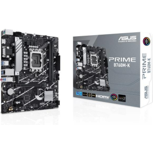 Mainboard ASUS Intel B760 Express LGA1700 Micro-ATX Memory DDR5 Memory slots 2 2xPCI-Express 4.0 1x 1xPCI-Express 4.0 16x 2xM.2 1x15pin D-sub 1xHDMI 2xUSB 2.0 4xUSB 3.2 1xPS/2 1xRJ45 3xAudio port PRIMEB760M-K