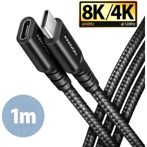 CABLE USB-C EXTENSION 1M/BLACK BUCM32-CF10AB AXAGON