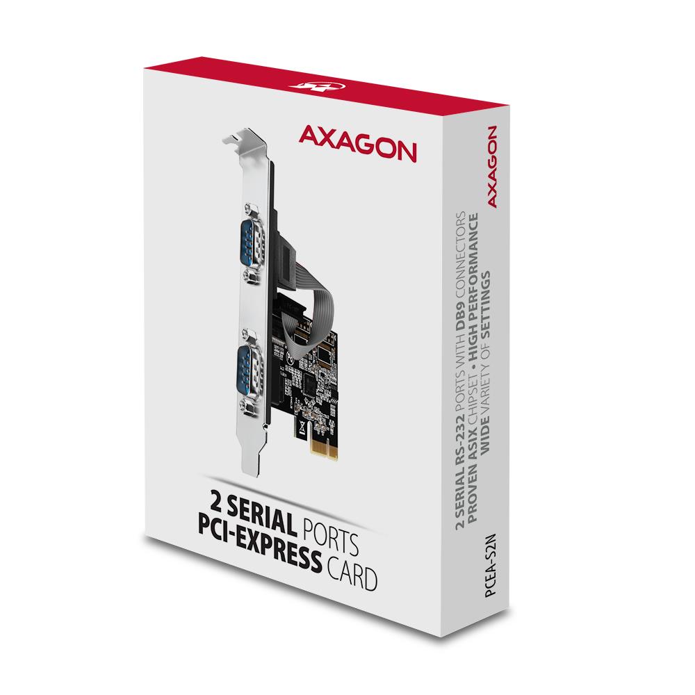 NET CARD PCIE 2PORT 250KBPS/SP&LP PCEA-S2N AXAGON - Image 3