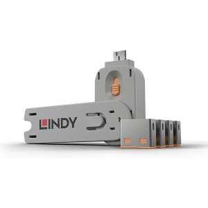 USB PORT BLOCKER 4PACK/ORANGE 40453 LINDY