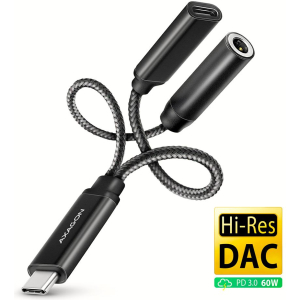 SOUND CARD ADAPTER USB-C/3.5MM/HI-RES DAC ADA-HCPD AXAGON