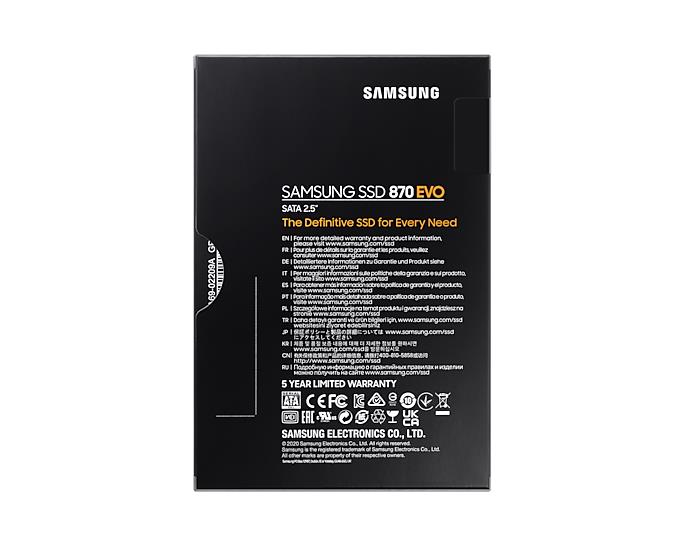 SSD SAMSUNG 870 EVO 1TB SATA SATA 3.0 MLC Write speed 530 MBytes/sec Read speed 560 MBytes/sec 2,5" TBW 600 TB MTBF 1500000 hours MZ-77E1T0B/EU - Image 7