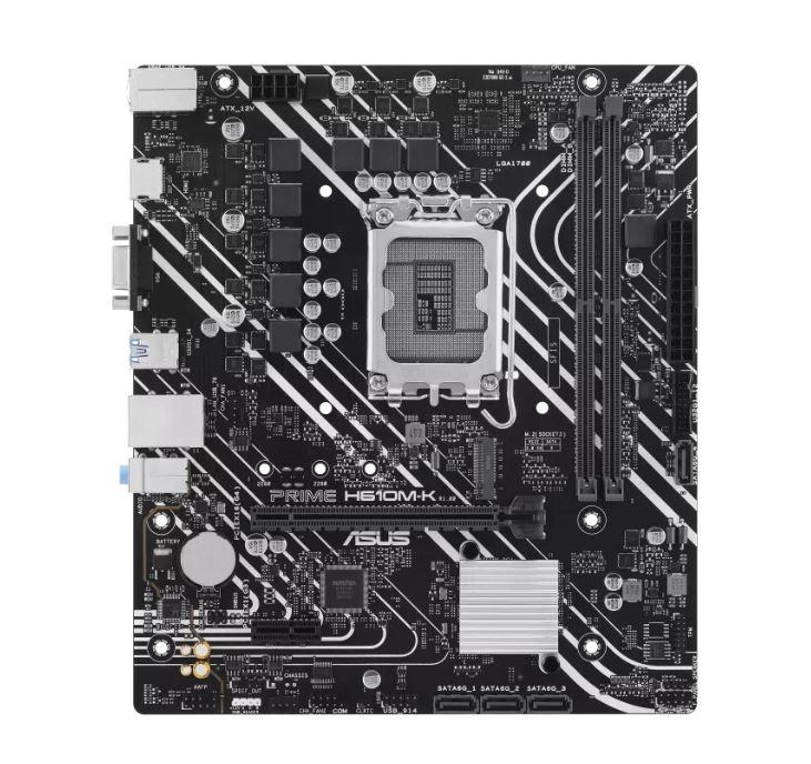 Mainboard ASUS Intel H610 LGA1700 Micro-ATX Memory DDR5 Memory slots 2 1xPCI-Express 3.0 1x 1xPCI-Express 4.0 16x 1xM.2 1x15pin D-sub 1xHDMI 4xUSB 2.0 2xUSB 3.2 1xPS/2 1xRJ45 3xAudio port PRIMEH610M-K - Image 2