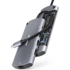 I/O HUB USB-C 6IN1 SATA M.2/0.18M HMC-6M2 AXAGON