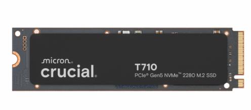 SSD CRUCIAL T710 4TB M.2 PCIe Gen5 NVMe Write speed 13800 MBytes/sec Read speed 14900 MBytes/sec TBW 2400 TB CT4000T710SSD5