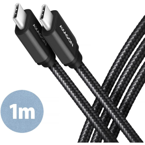 CABLE USB-C TO USB-C 1M 60W/BLACK BUCM3-CM10AB AXAGON