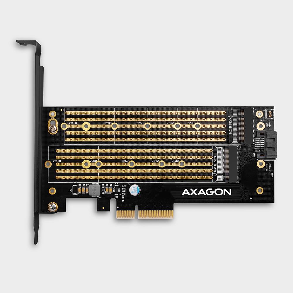SSD ACC ADAPTER NVME/SATA/M.2/SP&LP PCEM2-D AXAGON - Image 2