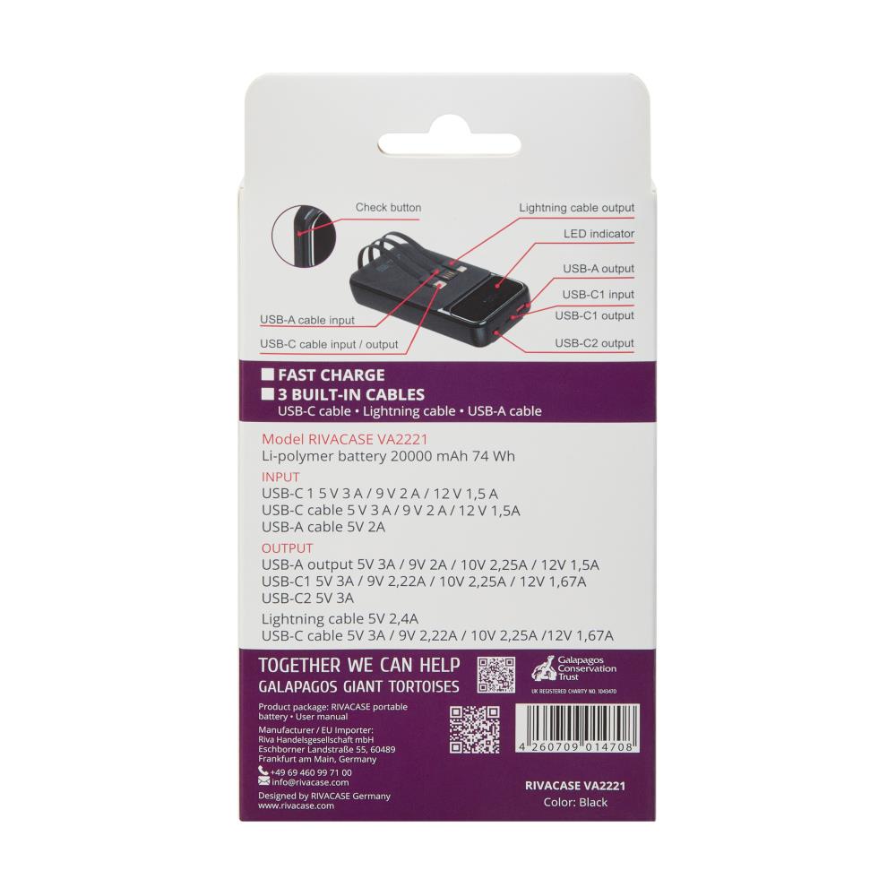 POWER BANK USB 20000MAH/VA2221 BLACK RIVACASE - Image 6