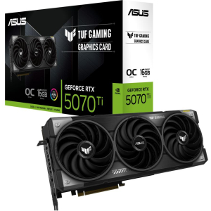 Graphics Card ASUS NVIDIA GeForce RTX 5070 Ti 16 GB GDDR7 256 bit PCIE 5.0 16x Triple slot Fansink 2xHDMI 2xDisplayPort TUF-RTX5070TI-O16G-GAMING