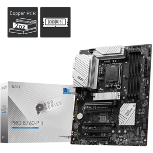 Mainboard MSI Intel B760 Express LGA1700 Memory DDR5 Memory slots 4 5xPCI-Express 5.0 16x 2xM.2 1xHDMI 1xDisplayPort 2xUSB 2.0 2xUSB 3.2 1xUSB-C 1xOptical S/PDIF 1xRJ45 5xAudio port PROB760-PII