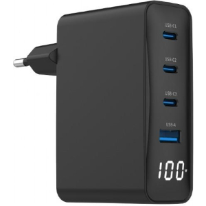 CHARGER USB 100W 4PORT GAN/TA-UC-PDQC100LCD-01-BK GEMBIRD