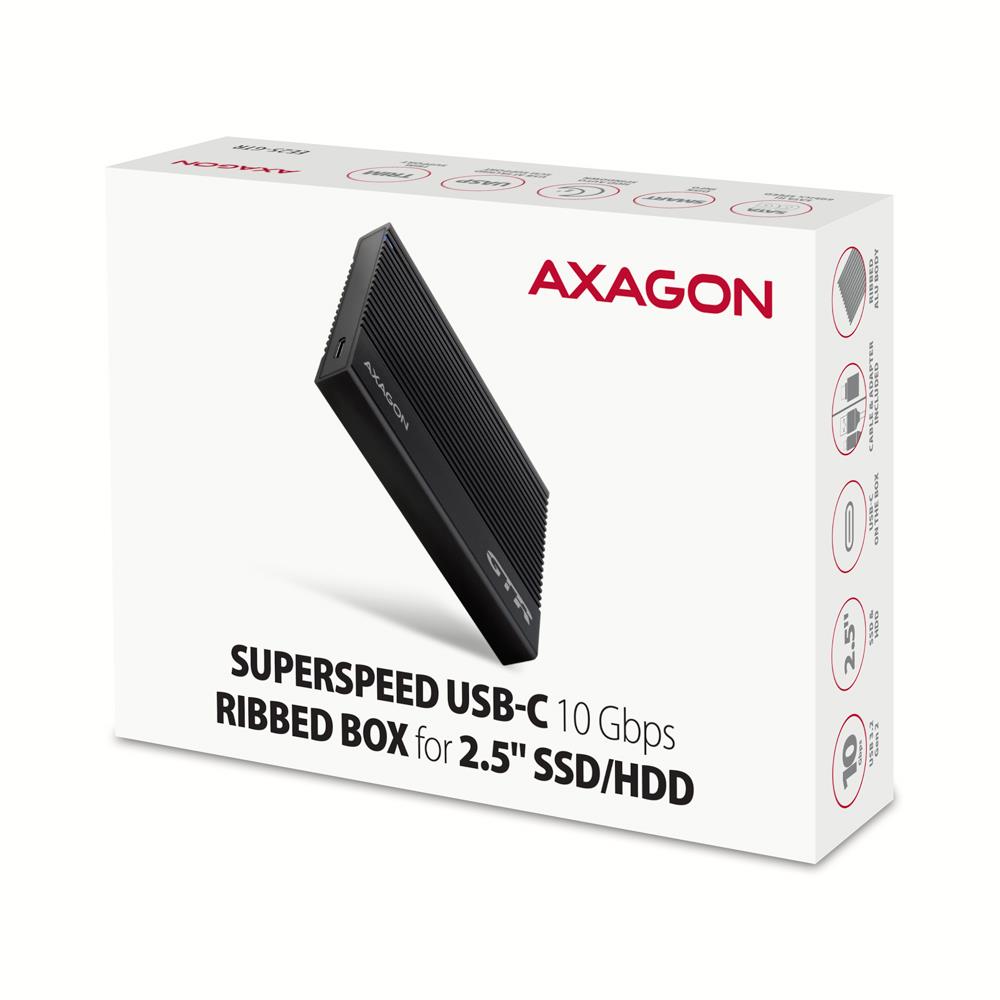 HDD ACC ENCLOSURE 2.5"/USB-C BLACK EE25-GTR AXAGON - Image 2