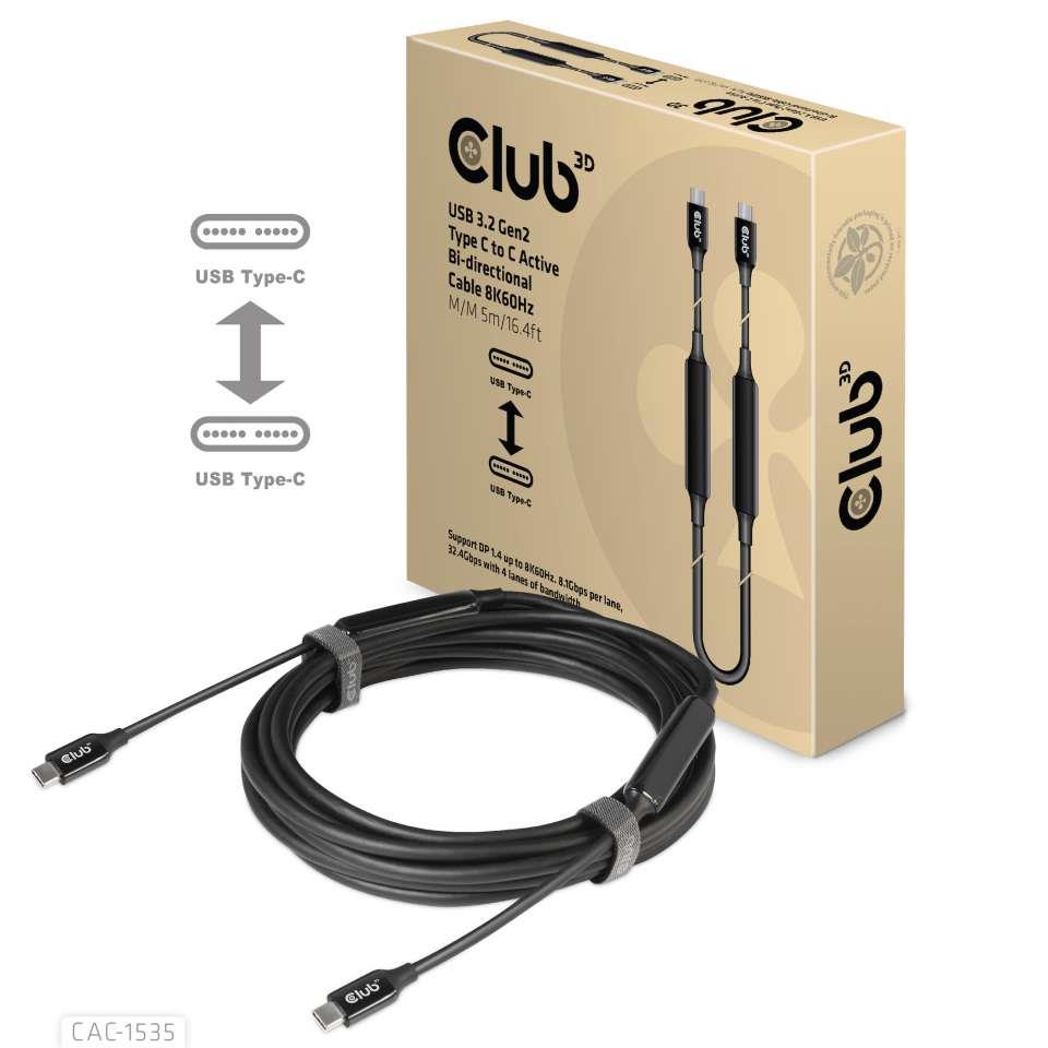 CABLE USB-C TO USB-C 5M/M/M CAC-1535 CLUB3D - Image 2