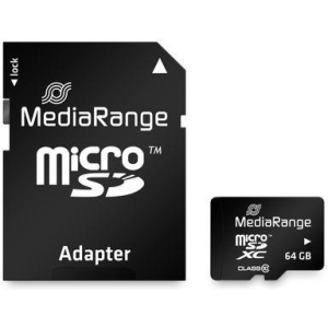 MEMORY MICRO SDXC 64GB C10/W/ADAPTER MR955 MEDIARANGE