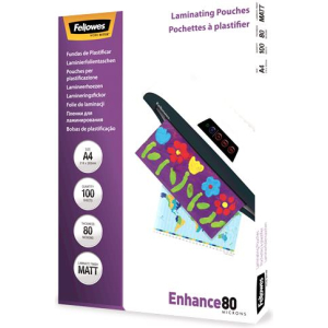 LAMINATOR POUCH MATT/A4 80 100PCS 5452103 FELLOWES