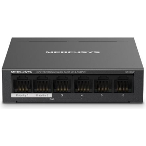 Switch MERCUSYS Desktop/pedestal 6x10Base-T / 100Base-TX PoE+ ports 4 MS106LP