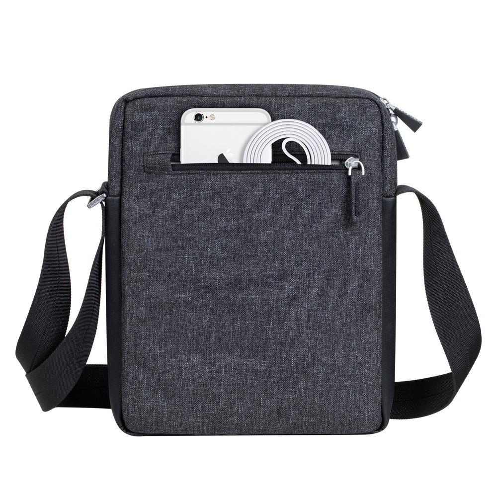 TABLET CASE CROSSBODY 11"/8811 BLACK MELANGE RIVACASE - Image 8