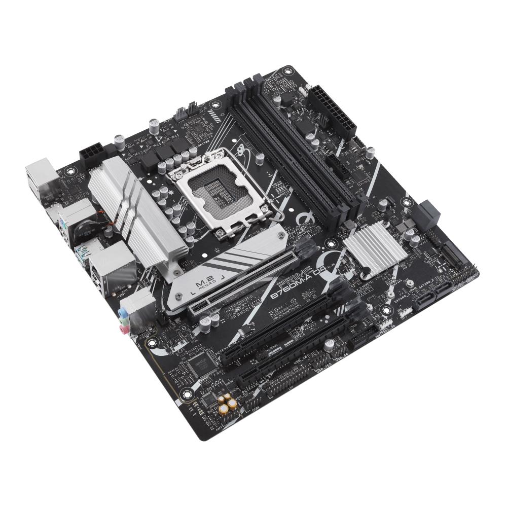 Mainboard ASUS Intel B760 Express LGA1700 Micro-ATX Memory DDR4 Memory slots 4 1xPCI-Express 4.0 16x 2xM.2 1xHDMI 1xDisplayPort 4xUSB 2.0 2xUSB 3.2 1xPS/2 1xRJ45 3xAudio port PRIMEB760M-AD4-CSM - Image 3