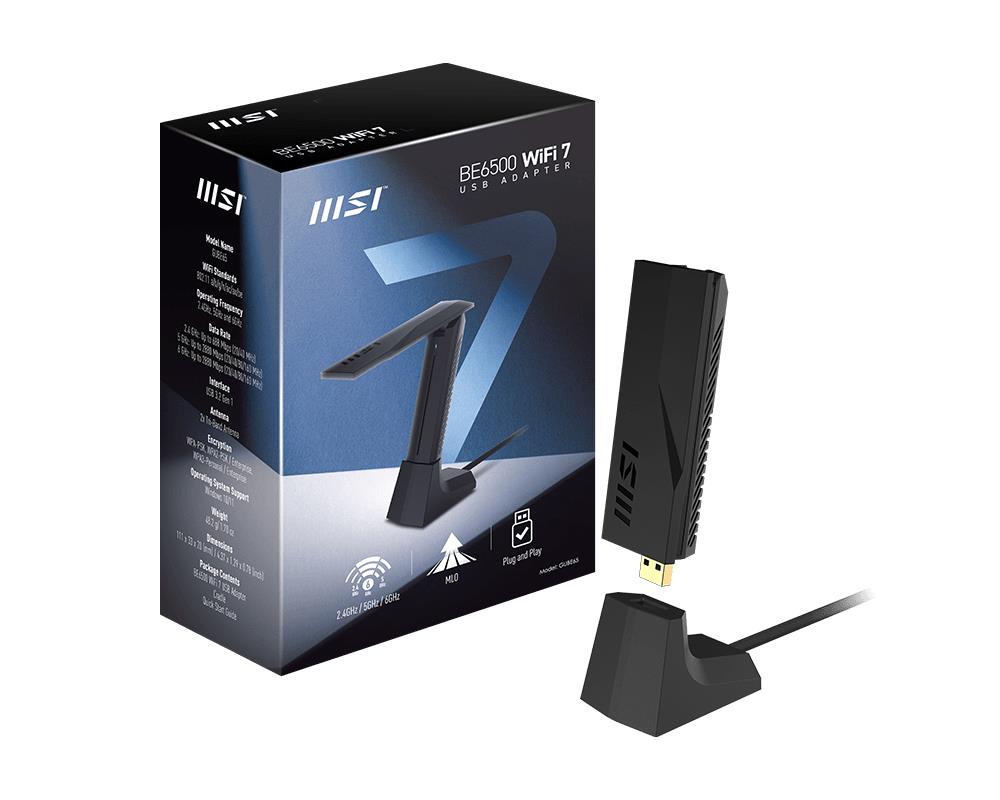 WRL ADAPTER 6500MBPS WIFI7 USB/GUBE65 MSI